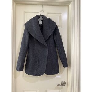 halogen women grey 100% wool coat size xs